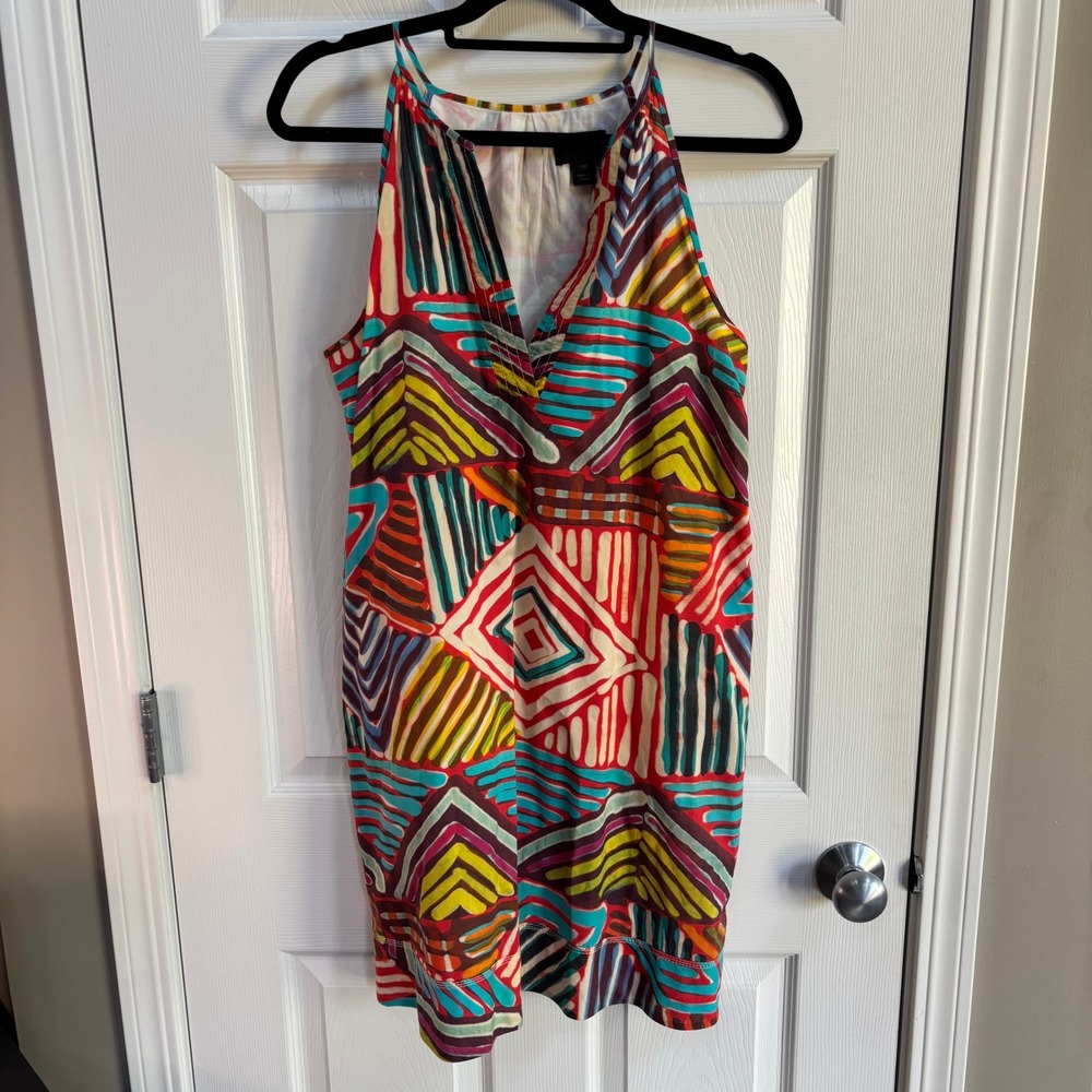 J.Crew Collection Geometric Tribal Print Cotton Halter Shiftโ Dress Womens 10